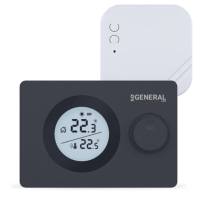 Комнатный термостат General HT220 RF суточный, беспроводной, чёрный цвет